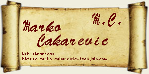 Marko Čakarević vizit kartica